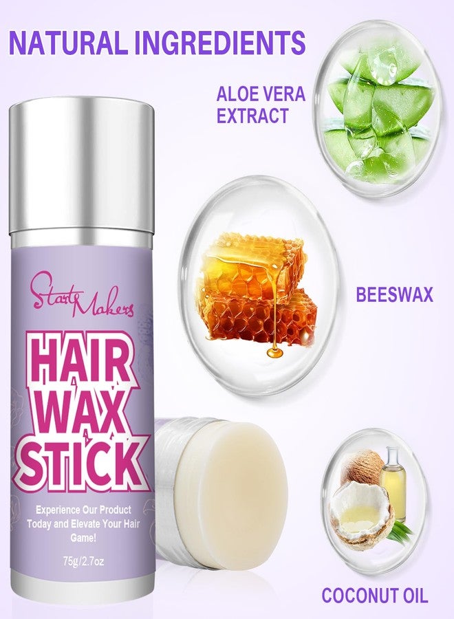 START MAKERS Hair Wax Stick and Slick Back Hair Brush Set for Women Kids Men 5PCS, with Edge Brush, Teasing Brush, Rat Tail Comb & Mini Boar Bristle Brushes for Flyaways, Control, Sleek, Ponytail Buns - Image 3